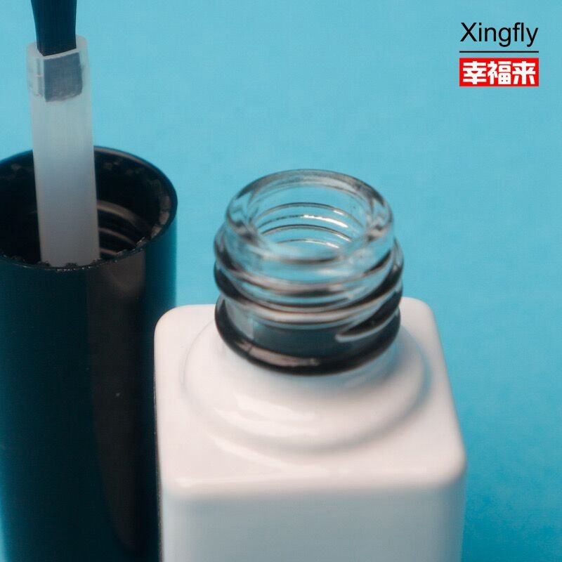 투명한 6ml 손톱 롤러 병 젤 롤러 퀘어 병 플라스틱 캡과 붓
