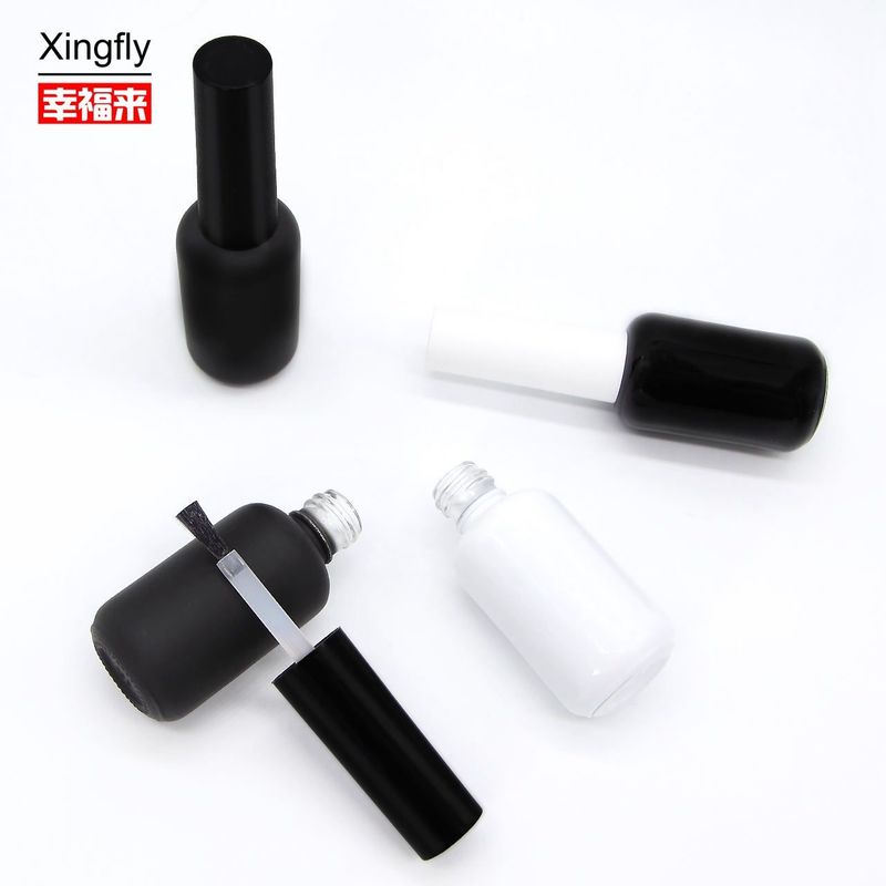 9ml 둥근 빈 유리 UV 젤 손톱 뽀록 병 붓 뚜?? 이 있는 매트 블랙