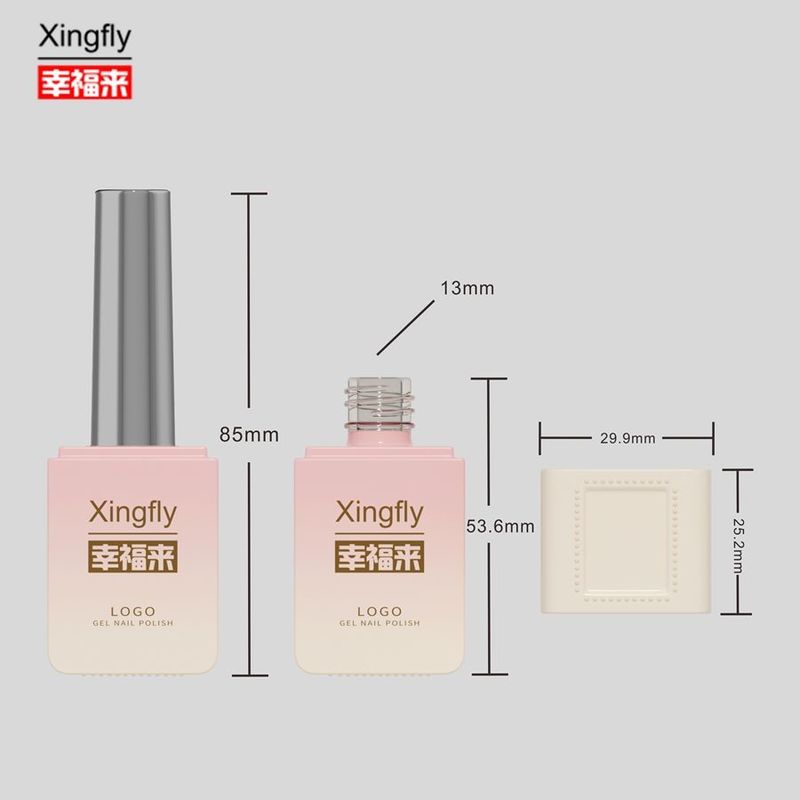 젤 폴리시 퀘어 병 뷰티 및 화장품 산업 13ml Uv 젤 폴리시 유리 병