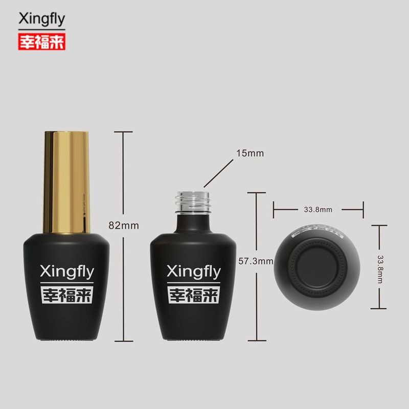 둥근 손톱 랭크 병 16ml UV 젤 랭크 손톱 랭크를 위한 유리 병 캡과 붓