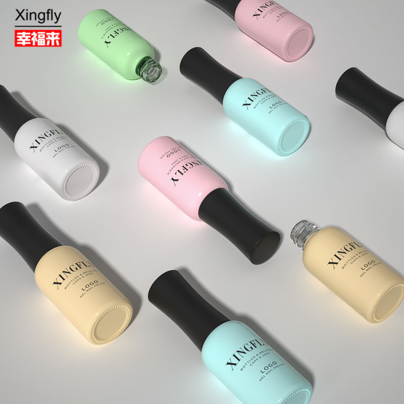 9ml 빈 손톱 젤 롤링 둥근 병 사용자 지정 로고 손톱 강화 젤 유리 병