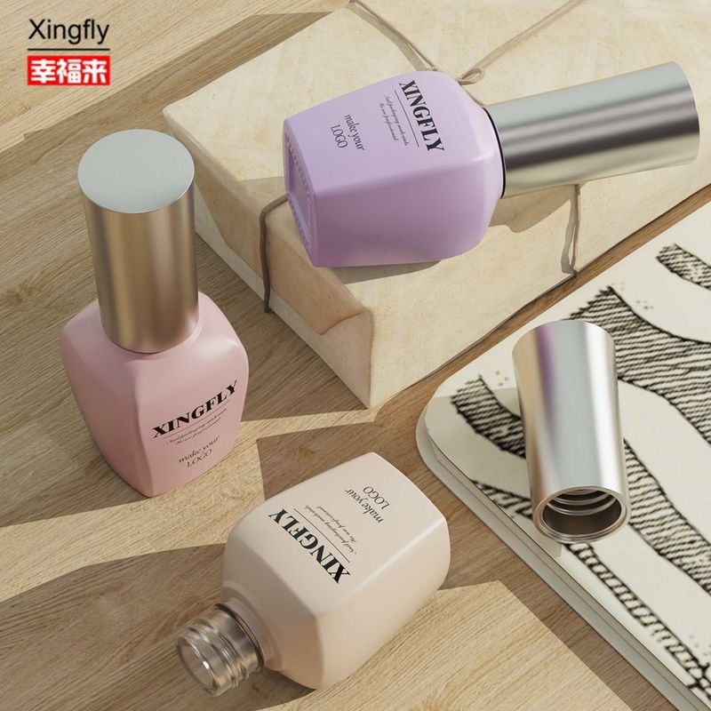 15ml 젤 손톱 롤러크 유리 병 주문 디자인 텅 비어 손톱 롤러크 캡과 붓